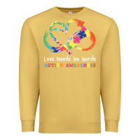 Antique Gold Love Needs No Words Heart Puzzle Autism Premium Sweatshirt - CowhideDigitalArt