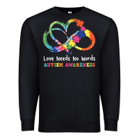Black Love Needs No Words Heart Puzzle Autism Premium Sweatshirt - CowhideDigitalArt