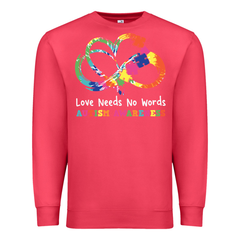 Love Needs No Words Heart Puzzle Autism Premium Sweatshirt by CowhideDigitalArt | Teevron