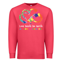 Cardinal Love Needs No Words Heart Puzzle Autism Premium Sweatshirt - CowhideDigitalArt