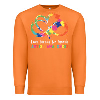 Carrot Love Needs No Words Heart Puzzle Autism Premium Sweatshirt - CowhideDigitalArt