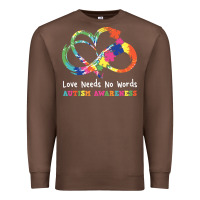 Chestnut Love Needs No Words Heart Puzzle Autism Premium Sweatshirt - CowhideDigitalArt