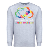 Heather Grey Love Needs No Words Heart Puzzle Autism Premium Sweatshirt - CowhideDigitalArt