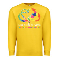Lemon Love Needs No Words Heart Puzzle Autism Premium Sweatshirt - CowhideDigitalArt