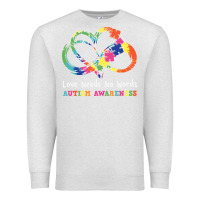 Oatmeal Heather Love Needs No Words Heart Puzzle Autism Premium Sweatshirt - CowhideDigitalArt