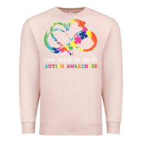Pale Pink Love Needs No Words Heart Puzzle Autism Premium Sweatshirt - CowhideDigitalArt