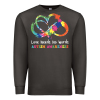 Smoke Love Needs No Words Heart Puzzle Autism Premium Sweatshirt - CowhideDigitalArt