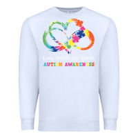 White Love Needs No Words Heart Puzzle Autism Premium Sweatshirt - CowhideDigitalArt