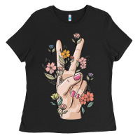 Hand Peace Sign Ladies Tee | Teevron