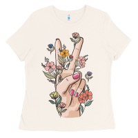 Bone hand peace sign Ladies Tee - MaliasSmallBusiness