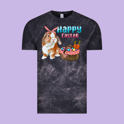 Happy Easter Bunny And Egg Basket Vintage Tee Designed By Ranaportraitstore