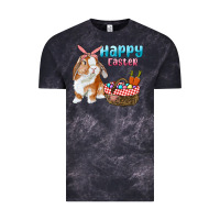 Cloud Black Happy Easter Bunny And Egg Basket Vintage Tee - RanaPortraitStore