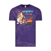 Cloud Purple Happy Easter Bunny And Egg Basket Vintage Tee - RanaPortraitStore