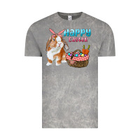 Cloud Rock Happy Easter Bunny And Egg Basket Vintage Tee - RanaPortraitStore