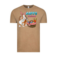 Vintage Coffee Happy Easter Bunny And Egg Basket Vintage Tee - RanaPortraitStore