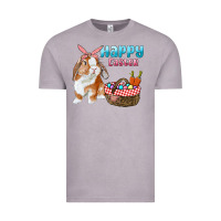 Vintage Zinc Happy Easter Bunny And Egg Basket Vintage Tee - RanaPortraitStore