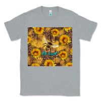 Heather Grey be kind bee and sunflowers Classic Tee - Artiststas