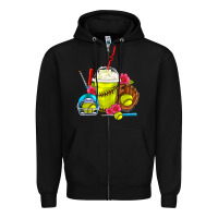 Black Softball Frappe Coffee Zipper Hoodie - FaDigitalArtStudio