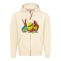 Sandshell Softball Frappe Coffee Zipper Hoodie - FaDigitalArtStudio
