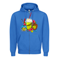 True Royal Softball Frappe Coffee Zipper Hoodie - FaDigitalArtStudio
