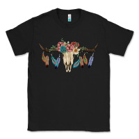 Black Texas Longhorn Bull Skull Classic Tee - JahusDesignShop
