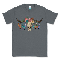 Charcoal Heather Texas Longhorn Bull Skull Classic Tee - JahusDesignShop