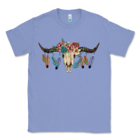 Colony Blue Texas Longhorn Bull Skull Classic Tee - JahusDesignShop