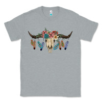 Heather Grey Texas Longhorn Bull Skull Classic Tee - JahusDesignShop