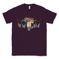 Plum Texas Longhorn Bull Skull Classic Tee - JahusDesignShop