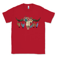 Red Texas Longhorn Bull Skull Classic Tee - JahusDesignShop