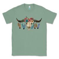 Sage Texas Longhorn Bull Skull Classic Tee - JahusDesignShop