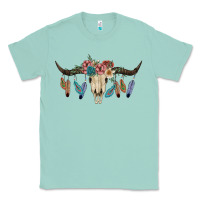 Seafoam Texas Longhorn Bull Skull Classic Tee - JahusDesignShop