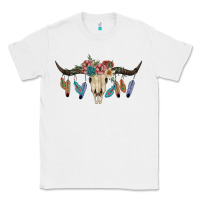 White Texas Longhorn Bull Skull Classic Tee - JahusDesignShop