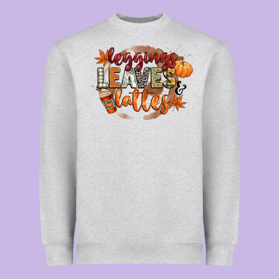 Leaves And Lattes Heavyweight Sweatshirt Designed By Cowgirlartshop