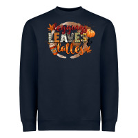 Navy leaves and lattes Heavyweight Sweatshirt - CowGirlArtShop
