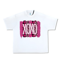 White Love Xoxo Brushstrokes Valentines Urban Heavy Tee - Bettercallsaul