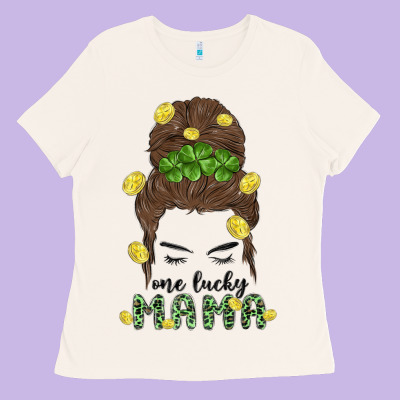 One Lucky Mama Ladies Tee Designed By Maliassmallbusiness