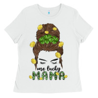 White one lucky mama Ladies Tee - MaliasSmallBusiness