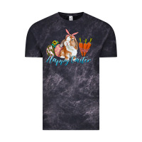Cloud Black happy easter bunny carrots and eggs Vintage Tee - RanaPortraitStore