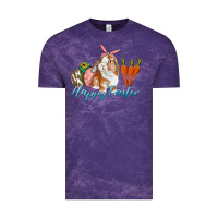Cloud Purple happy easter bunny carrots and eggs Vintage Tee - RanaPortraitStore