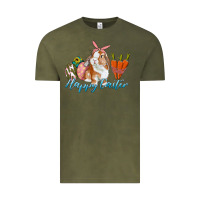Vintage Olive happy easter bunny carrots and eggs Vintage Tee - RanaPortraitStore