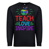Black teach love inspire Premium Sweatshirt - CowhideDigitalArt
