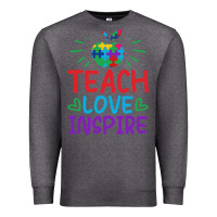 Charcoal Heather teach love inspire Premium Sweatshirt - CowhideDigitalArt