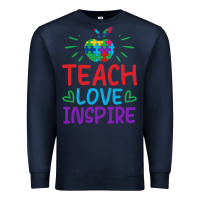 Navy teach love inspire Premium Sweatshirt - CowhideDigitalArt