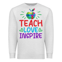 Oatmeal Heather teach love inspire Premium Sweatshirt - CowhideDigitalArt