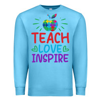 Ocean Blue teach love inspire Premium Sweatshirt - CowhideDigitalArt
