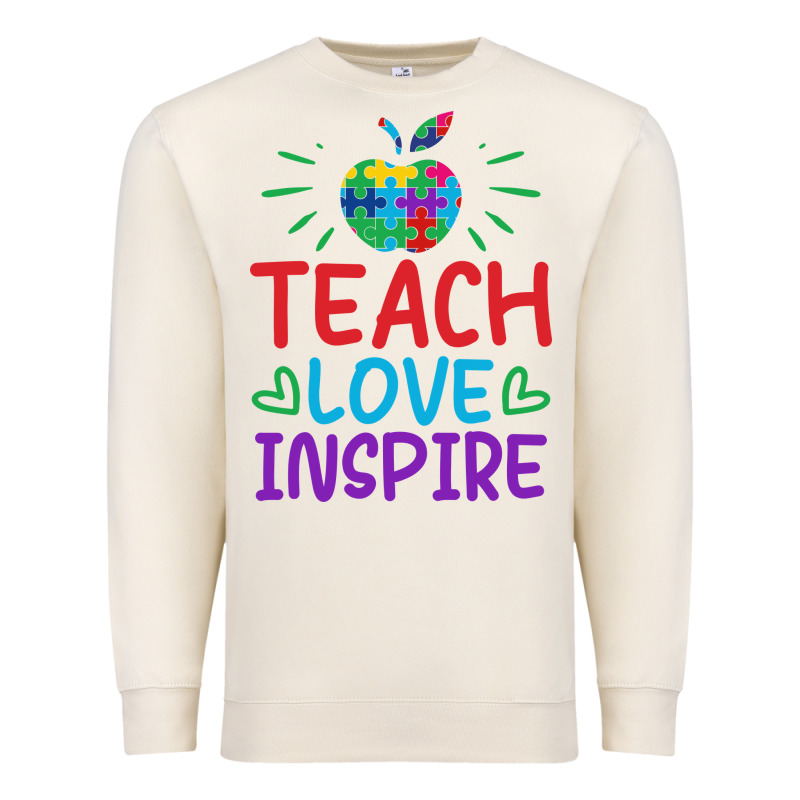 Teach Love Inspire Premium Sweatshirt by CowhideDigitalArt | Teevron