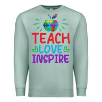 Seafoam teach love inspire Premium Sweatshirt - CowhideDigitalArt