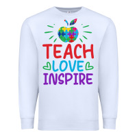 White teach love inspire Premium Sweatshirt - CowhideDigitalArt
