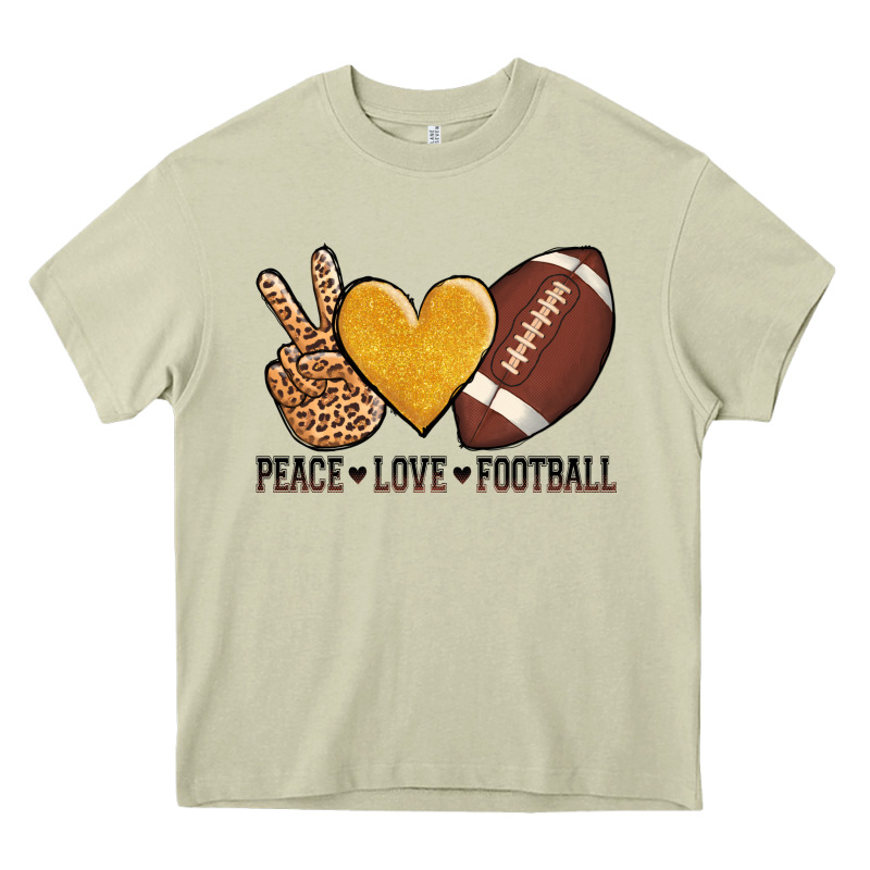 Peace Love Football Heavy Core Tee by AdoDesignShop | Teevron